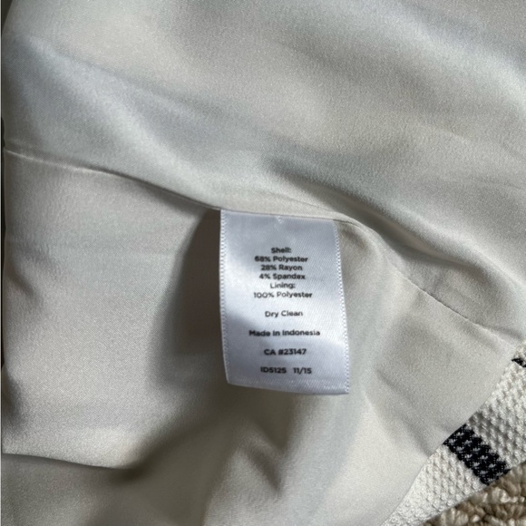 Talbots Pinstripe Nautical Coastal Blazer Size 10 Cream Navy - Picture 13 of 16